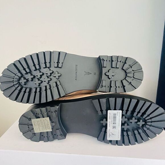 All‎ Saints Paulina Suede Leather Buckle Moto Boot, Size 11, Brown/Tan, NWT - Picture 11 of 16